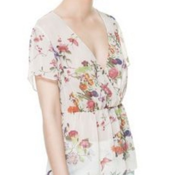 Zara Tops - NWT ZARA TRAFULIC / Bird & Floral Blouse